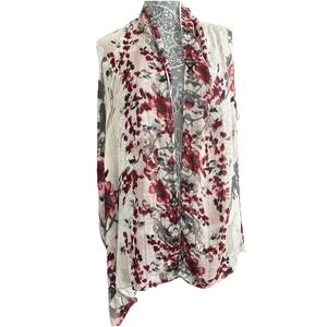 White House Black Market 100%  Viscose 22"x70" White Gray Plum Brown Color Scarf